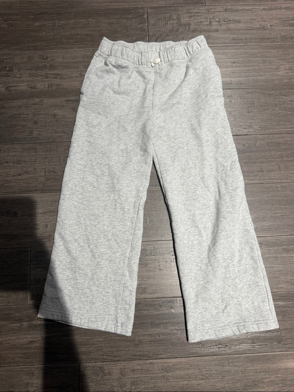 abercrombie kids Gray Wide-Leg Sweatpants with Elastic Waist 11/12 short